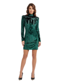 Balmain - Emerald Devoré Velvet Mini Dress