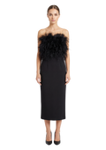MaxMara - Bare Back Midi Dress with Feather Detail